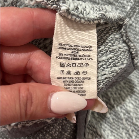 Free People Textured Gray and Cream Oversized Cardigan - Picture 8 of 9